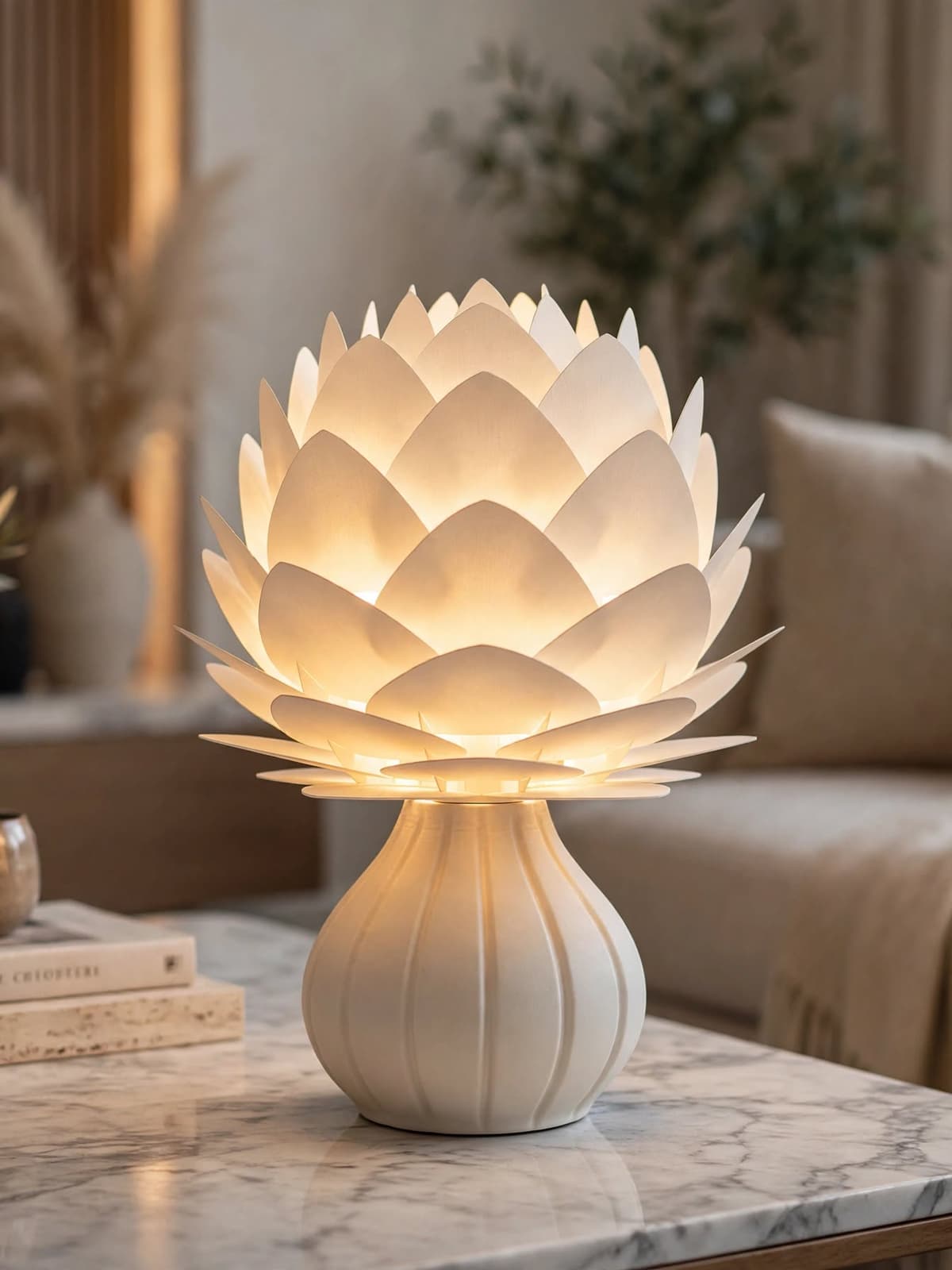 AuraLotus™ Modern Artichoke RGB Table Lamp | Dimmable Ambient Accent Light